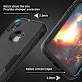 Miniatyrbild 2 av 6: Skal för iPhone XR, 3-Lagers Halkskydd Kraftigt Skydd Stöttåligt Fallsäkert Skyddande iPhone XR Skal med Skärmskydd, 6.1” (Svart) Svart