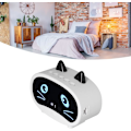 Miniatyrbild 6 av 9: Digital väckarklocka högtalare, tecknad katt väckarklocka med temperaturdisplay, dubbel väckarklocka, Bluetooth-högtalare, FM-radio, handsfree-samtal för sovrum