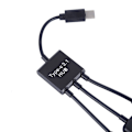 Miniatyrbild 3 av 5: USB Type C 3.1 Hane till Dual USB 2.0 Hona OTG Laddning