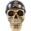 Miniatyrbillede 1 af 7: Ebros Militær Skull med Korsknogler Hjelm Gear Figur 5\" Høj Skelet Hoved Kranium Kranier Statue til     Makaber Uhyggelig De Dødes Dag Multi