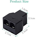 Miniatyrbillede 4 af 5: Telefonlinjekabeladapter - RJ11 6P4C Splitter til telefon og