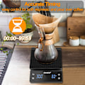 Miniatyrbild 3 av 5: Digital Kaffevåg - 0,1g/3kg Precision, Timer, Vattentät, Stor LED-display (Svart)