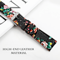 Miniatyrbild 5 av 5: För Fitbit Versa 2 / Fitbit Versa Lite läderklockarmband med runt spänne LPS Black Safflower