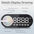 Miniatyrbild 2 av 7: Digital väckarklocka med Bluetooth-högtalare, dubbel väckarklocka för sovrum Tung sovande trådlös högtalare BT 5.0 med laddningsbart batteri, stöd