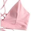 Miniatyrbillede 3 af 4: Dames badedragt Halter Ribbed Polka Dot Tie Dye String badedragt Bikini sæt