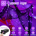 Miniatyrbillede 3 af 7: 66FT 200 LED Halloween-lys, lilla Halloween-lys til udendørs brug med 8 lystilstande, vandtætte Halloween-lyskæder til jul udendørs