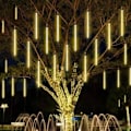 Miniatyrbilde 1 av 4: 192 LED solcellelys meteorregn dusjtre lyskjede hagefest utendørs for bryllupsfest jul juledekorasjon tre fest hage jul