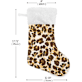 Miniatyrbillede 3 af 7: Jule-Strømpe, Personlige Jule-Strømper 2-pak Leopard Zebra Mønster 45,7 cm Jule-Strømper Hængende Ornament Pejs til Trædekoration