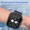Miniatyrbilde 5 av 5: 2-pakning Vanntett PC-deksel med skjermbeskytter i herdet glass, kompatibel med Apple Watch SE/Series 6/5/4 40 mm, full dekningsbeskyttelse, anti-