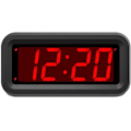 Miniatyrbild 1 av 7: Digital väckarklocka endast batteridriven, LED-stor display, 2-nivåers ljusstyrkedimmer, 4 AA-batterier håller klockan igång i mer än 12 månader, svart