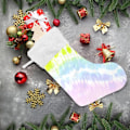 Miniatyrbild 6 av 7: Julklapp, personliga julklappsstrumpor 2-pack Regnbåge Tie Dye Bläck 18 tum Julstrumpor Hängande Ornament Eldstad för Träddekoration