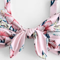 Miniatyrbild 3 av 5: Kvinnors breda remmar knyta knut flätad blommig bikini set tvådelad baddräkt (A-