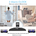 Miniatyrbild 8 av 8: Digital väckarklocka med radio (76,0 MHz-8,0 MHz) 2 larminställningar USB-port för laddning 4 justerbar ljusstyrka Snooze digital klocka för barn Blå