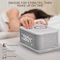 Miniatyrbild 4 av 8: Väckarklocka Högtalare Trådlös Laddare, Digital Sovrum Bluetooth, Väckarklocka Dimbart Ljus Sovrum Dubbel Alarm Snooze Dimmer 12 24H RGB Natt