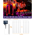 Miniatyrbilde 2 av 6: Solardrevne Halloween-lys 20 rør 480 LED-meteorskur Icicle-lys regndråpelykter med timerfunksjon fallende regnlys for feriefest