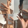 Miniatyrbild 5 av 5: Extra stora guldörhängen - Hypoallergena tjocka örhängen för kvinnor och flickor