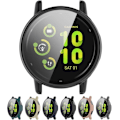 Miniatyrbild 2 av 5: Smartwatch Full Coverage PC Skyddsfodral med Härdat Glas Skärmskydd Kompatibelt med Garmin Vivoactive 5, Mjukt och Tåligt (Svart) Bl