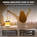 Miniatyrbillede 2 af 7: Solopgangs vækkeur, vækkeur med lys, Bluetooth-højttaler med lys, flerfarvet dæmpbar sengelampe til soveværelse, snooze, søvnhjælp, lydmaskine