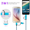 Miniatyrbilde 2 av 5: USB Type C-kabel 5-pak 6 fot USB C 2-i-1-kabel [Micro USB og Type C]