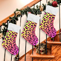 Miniatyrbillede 4 af 7: Jule-Strømpe, Personlige Jule-Strømper 2-pak Rainbow Leopard Swirl 45,7 cm Jule-Strømper Hængende Ornament Pejs til Trædekoration