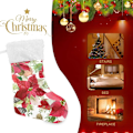 Miniatyrbild 7 av 7: Julklapp, personliga julklappsstrumpor 2-pack Jul Vinter Julstjärna Blomma 45,7 cm Julstrumpor Hängande Ornament Ka
