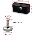 Miniatyrbillede 4 af 4: 10 sæt 25 x 50 mm rektangulært skrivebord justerbar nivelleringsfod, 20 mm / 0,79 tommer gevindlængde, møbelglide justerbar nivellering til strandstol skrivebord