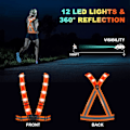 Miniatyrbilde 2 av 5: LED Refleksvest Vanntett Justerbar USB Oppladbar Sikkerhet