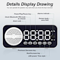 Miniatyrbild 3 av 7: Digital LED-väckarklocka med trådlös högtalare, dubbla  för sovrum/tunga sovare/vuxna/tonåringar, Bluetooth-högtalare stödjer TF-kortuppspelning FM-radio
