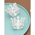 Miniatyrbillede 4 af 4: Elegant Perle Krone Servietringe Sæt af 8 Sølv Krystal Rhinestone Forår