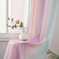 Miniatyrbild 4 av 5: Regnbågsfärgad Ombre Skir Gardin - 140x213 cm Linne-look Enkel Panel - Kanalfåll Design för Flickrum, Barnkammare & Sjöjungfruteman