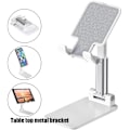 Miniatyrbillede 2 af 5: Justerbar Mobiltelefon Tablet Stand Skrivebordsholder Mount Mobiltelefon (Hvid) Hvid