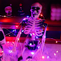 Miniatyrbillede 4 af 6: Halloween Fairy Lights Lilla & Orange, 400LED Kobber Streng Lys Vandtæt Gotisk Twinkle Lys til Hjem, Soveværelse, Have, Terrasse, Udendørs,