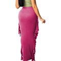 Miniatyrbilde 3 av 5: Kvinners elastiske midje slanke bodycon side dusker lang maxi blyantskjørt