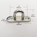 Miniatyrbilde 2 av 5: 4 stk 304 rustfritt stål øye - avlangt øye med pute (metallklammerringkrok)