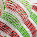 Miniatyrbillede 3 af 3: Festlig jule stribet deko mesh - 10\" x 10 yards, rød, hvid og limegrøn,