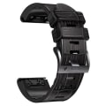 Miniatyrbillede 2 af 4: Til Garmin Fenix 7 / 6 / 5 Krokodille Tekstur Silikone Læder Rem EHX Black