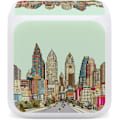 Miniatyrbild 4 av 8: LED-väckarklocka, Austin Texas Print Multicolor Väckarklocka Geometrisk Väckarklocka Sovrumsväckarklocka Tyst Väckarklocka Vit Vit