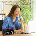 Miniatyrbild 3 av 9: Digital klocka, laddningsbar justerbar LED-klocka, digital väckarklocka för sovrum, digital sovrumsväckarklocka, sängbordsdigital väckarklocka för barn,