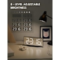 Miniatyrbild 4 av 7: Extra högljudd väckarklocka för tunga sovare vuxna, digital dubbel väckarklocka för sovrum med USB-laddare, 8,7\" stor LED-spegeldisplay, vibrerande