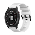 Miniatyrbillede 1 af 5: For Garmin Fenix 6 Sapphire Gps 22mm Horisontal Tekstur Silikone Rem Med Fjernelsesværktøj SBV White