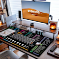 Miniatyrbild 6 av 6: Excel Fuskark Underlägg för Skrivbord, 31.5\"x11.8\" Excel Genvägar Musmatta, Tangentbordsgenvägs Musmatta, XL Utökad Kontor PC amin Skrivbordsunderlägg/Sydd