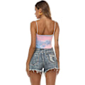 Miniatyrbillede 3 af 5: Kvinde Basic Solid Cami Spaghetti Dobbelt Lag Crop Tank Top