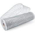 Miniatyrbild 5 av 5: 2 rullar grå silver deco mesh band 10 tum x 30 fot, grundläggande metallisk poly mesh