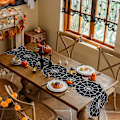 Miniatyrbilde 2 av 7: 14 x 69 tommer, Embroiere Spier Web Bordløpere, Svart Peis Mantel Skjerf, Halloween Borddekorasjoner for Fester Gotisk Skumle Netter Bla Bla