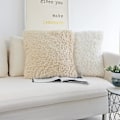 Miniatyrbilde 3 av 5: Fluffy dekorative putetrekk (18x18 tommer, 2-pakning, beige)