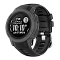 Miniatyrbillede 1 af 5: Til Garmin Instinct 2s Silikone Rustfrit Stål Spænde Urrem FGU Black