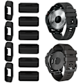 Miniatyrbild 3 av 4: 10 st klockarmband ring 18/20/22/26mm mjuk silikon ersättnings klockarmband spänne loop hållare hållare för Garmin Fenix 6x 6s Black D