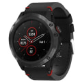 Miniatyrbillede 1 af 5: For Garmin Fenix 5x Plus 26mm Læder Søm Stål Spænde Urrem FLS Black