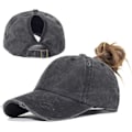 Miniatyrbillede 1 af 5: Vasket Ponytail Hatte Pony Hale Caps Distressed-Baseball til Kvinder