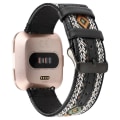 Miniatyrbillede 2 af 5: For Fitbit Versa Etnisk Stil Ægte Læder Rem LEQ Retro